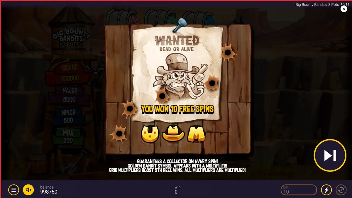 Tampilan visual slot Big Bounty Bandits dengan gaya animasi retro