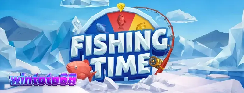 Tampilan antarmuka permainan Fishing Time oleh BGaming dengan elemen roda keberuntungan.